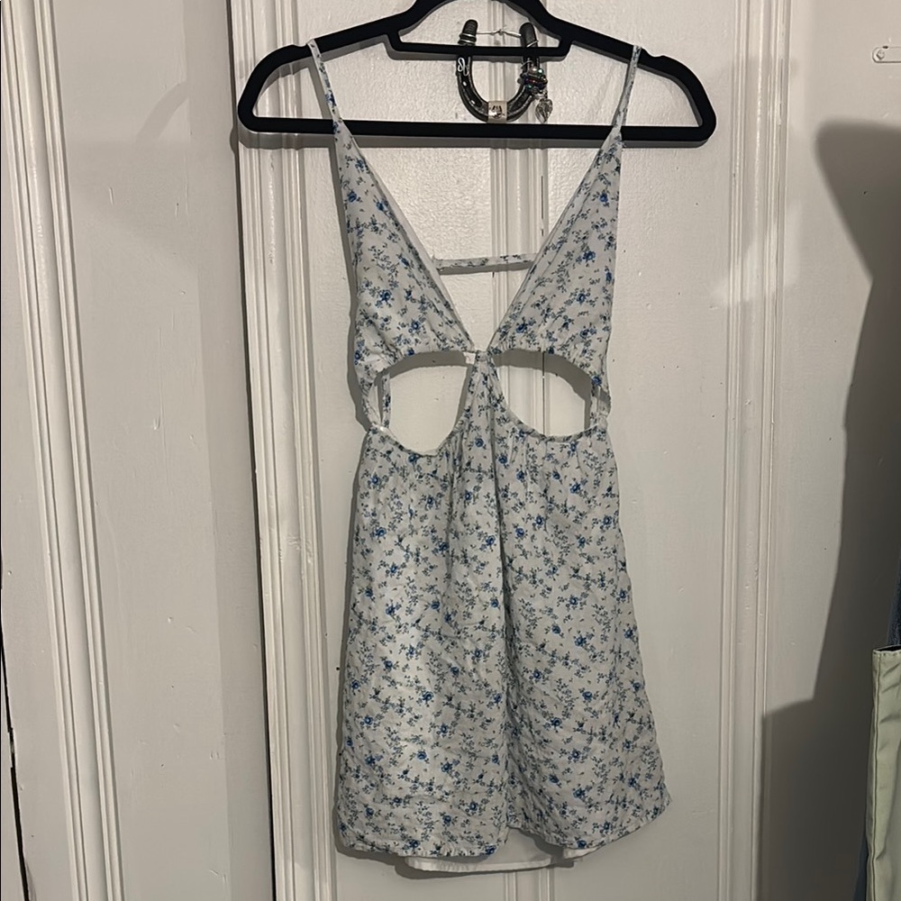 Floral Print Cutout Mini Dress